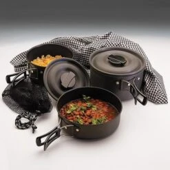 Texsport Scouter Black Ice Hard Anodized Cook Set -Hiking And Camping 0 530