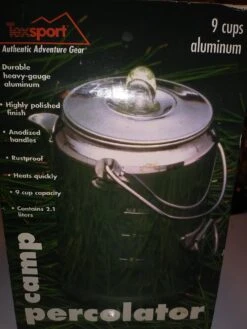 Texsport Aluminum 9 Cup Percolator -Hiking And Camping 1220211601