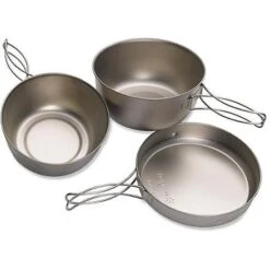 Snow Peak Titanium Cook Set, 3Pcs -Hiking And Camping 660003