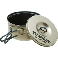 Evernew Ti Non-Stick Pot .9L -Hiking And Camping ONECOL 124