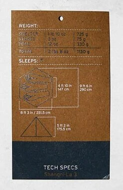 GoLite Shangri-La 3 -Hiking And Camping label 1