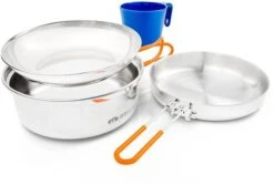GSI Outdoors Glacier Stainless Steel Mess Kit -Hiking And Camping opplanet gsi glacier stainless mess kit 1 person 68125 main