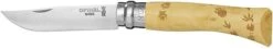 Opinel No. 7 Folding Knife -Hiking And Camping opplanet opinel no 7 footprints folding knife 3in 12c27 steel natural varnished beechwood handle 001550 main