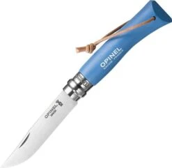 Opinel No. 7 Folding Knife -Hiking And Camping opplanet opinel trekking no 7 blue folding knife 3in stainless steel blue dyed wood handle op01441 main