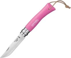 Opinel No. 7 Folding Knife -Hiking And Camping opplanet opinel trekking no 7 fuchsia folding knife 3in stainless steel standard edge pink wood handle op01791 main