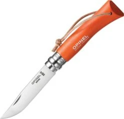 Opinel No. 7 Folding Knife -Hiking And Camping opplanet opinel trekking no 7 tangerine folding knife 3in stainless steel tangerine dyed wood handle op01443 main