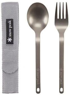 Snow Peak Titanium Fork & Spoon Set -Hiking And Camping opplanet snow peak titanium fork spoon sct 002 main 1