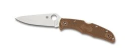 Spyderco Endura -Hiking And Camping opplanet spyderco endura4 lightweight brown frn handle flat ground fe silver blade fold knife c main