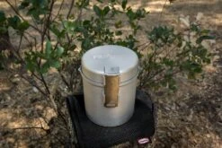 Primus Essential Trail Kit -Hiking And Camping stove on top of protective bag top view